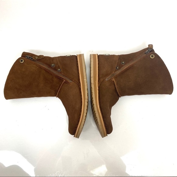 RJS Fuzzies Brown Trixie Chestnut Fold Over Boot 6 - Picture 6 of 12